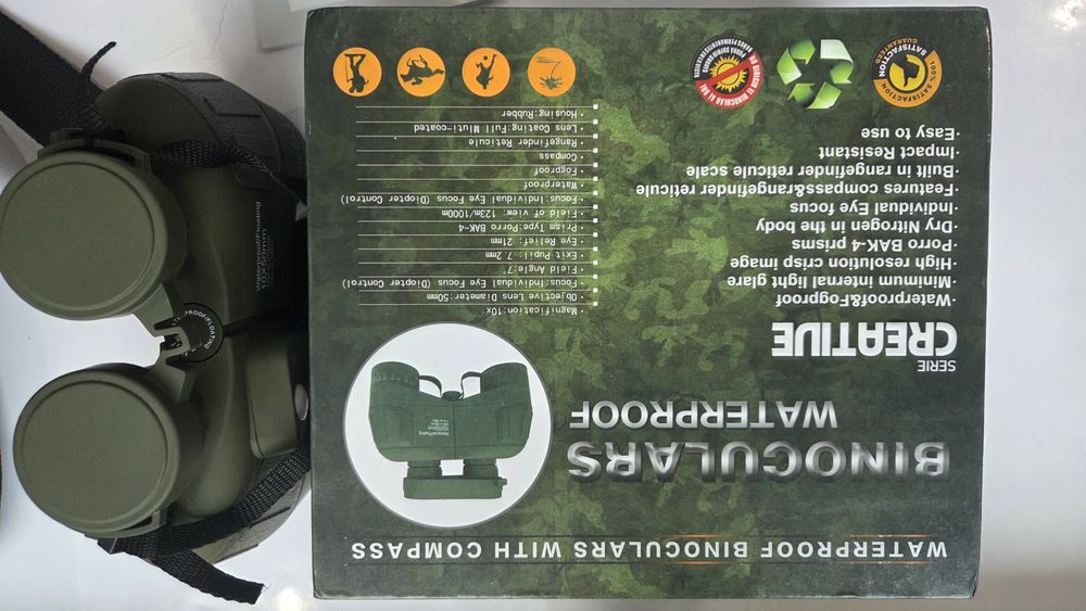 Профессиональный бинокль 10x50 с компасом и дальномером (Waterproof)