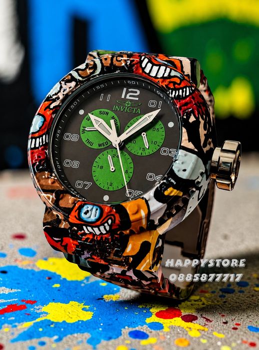 INVICTA Flux green dial 52 mm, Инвикта нов мъжки часовник