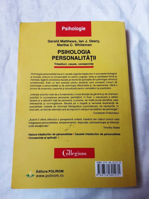 Psihologia personalitatii. Trasaturi, cauze, consecinte - Gerald Matthews