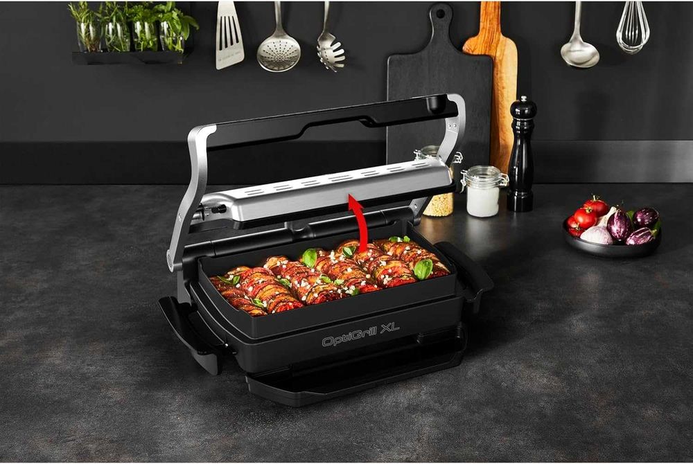 ПРОМО Нова 2г Гаранция Тава За Печене Плоча за Закуски и Сладкиши XA727810 Подходяща за Всички Модели OptiGrill+ XL Лят алуминий, Незалепващо покритие