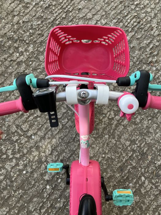 Детски велосипед B'TWIN 14" Decathlon – като нов, с кошница и звънец