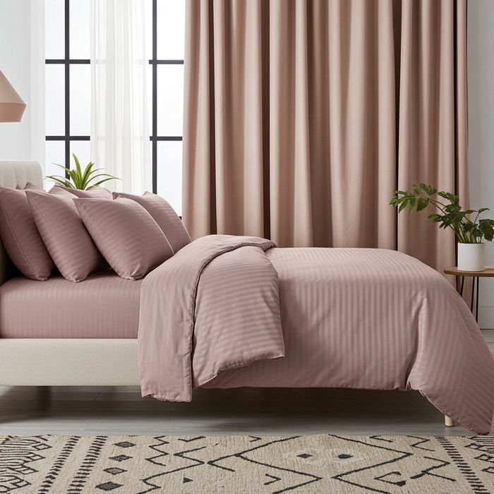 Lenjerie Damasc Portugalia Dx021, Damasc, 4 Piese, Cu Elastic, Bej