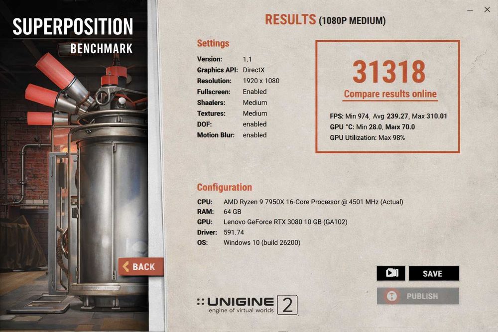 Placa video Lenovo RTX 3080 10GB