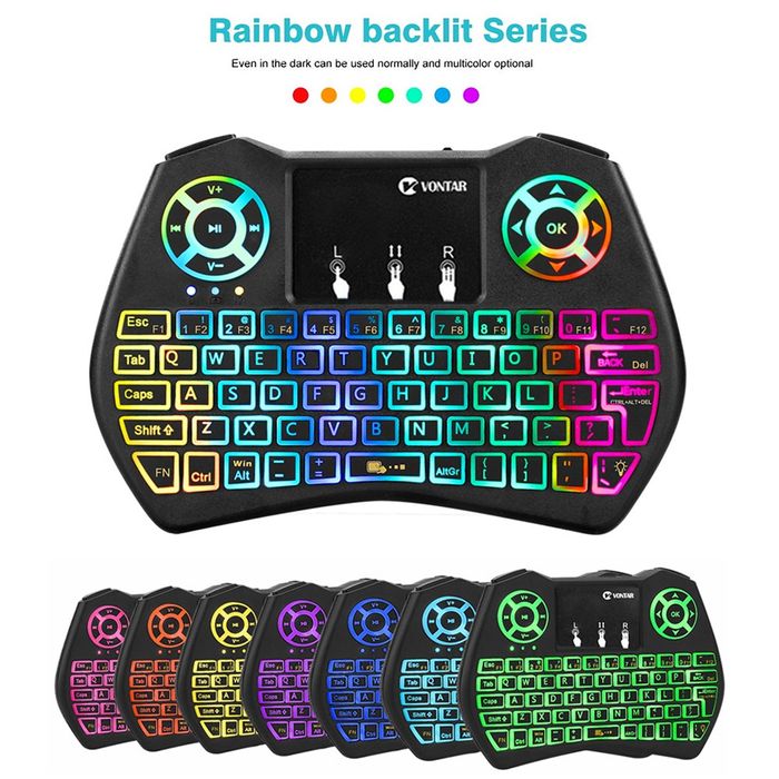 Мини беспроводная клавиатура i8 RGB, пульт для Smart TV