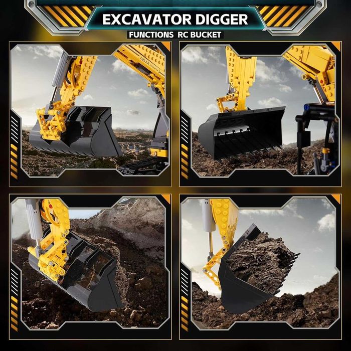 Set constructie, excavator, jucarie tip lego technic, Mould King