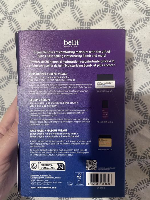 Коледен сет Belif с хидратиращ крем, маска и серум