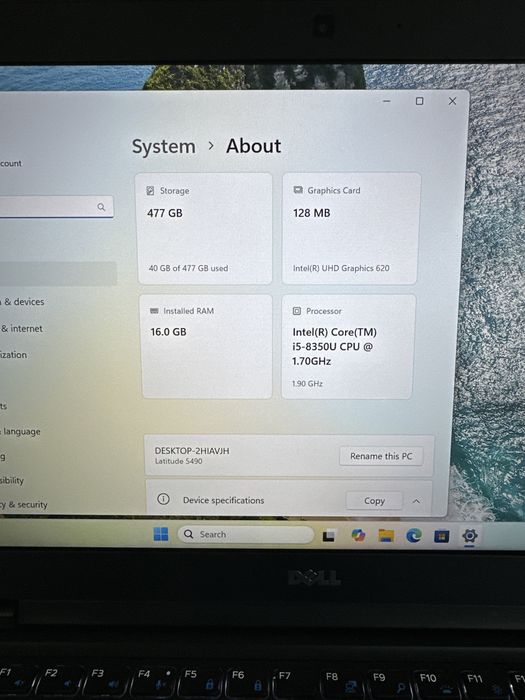 Dell L7490 Laptop Business I5 Gen8 16 Gb Ram Ssd M.2 512Gb Win 11 Pro