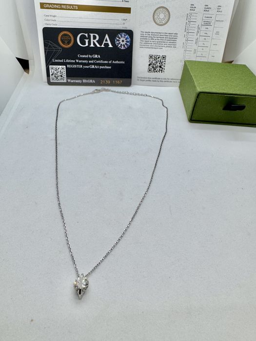 Сребърно колие с мойсанит (Диамант) 1 карат