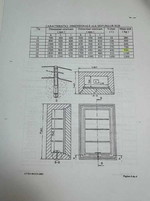 Vand Seif, casa de bani, profesional 950 kg