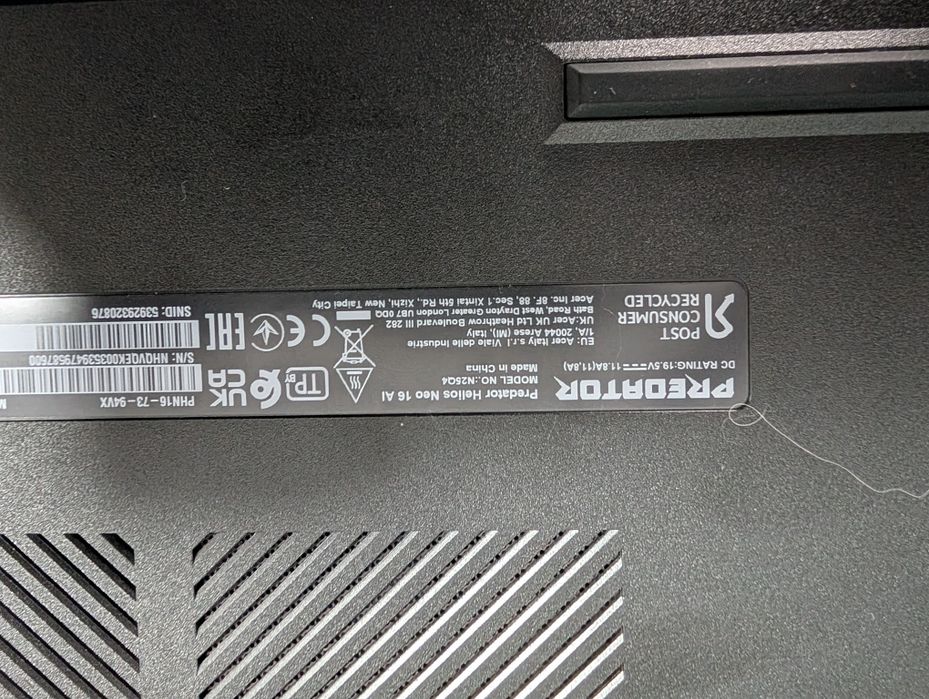 Laptop Gaming Acer predator helios neo 16 AI