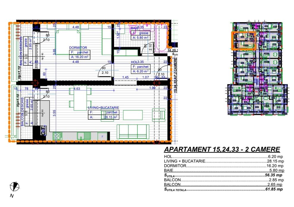 Apartament trei camere
