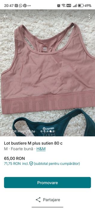 Lot bustiere M plus sutien balconette 80 c