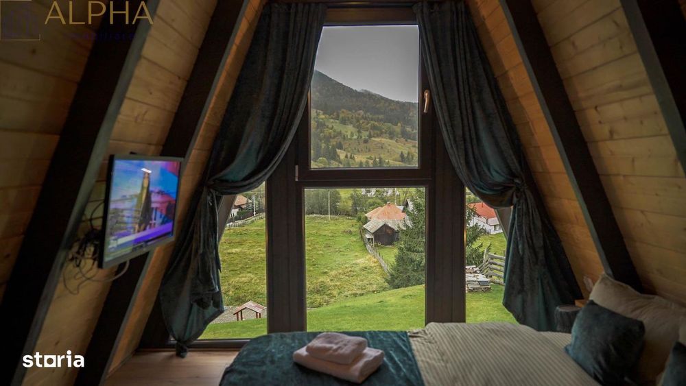 Cabana A Frame 115mp utili, Teren 3450mp, Coada Lacului Colibita