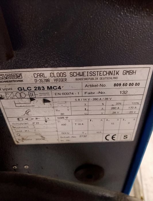 Телоподаващо Cloos GLC 283 MC4 с водно охлаждане