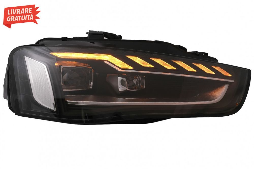 Faruri Full LED Audi A4 B8.5 Facelift  (2012-2015) Negru Semnal Dinami