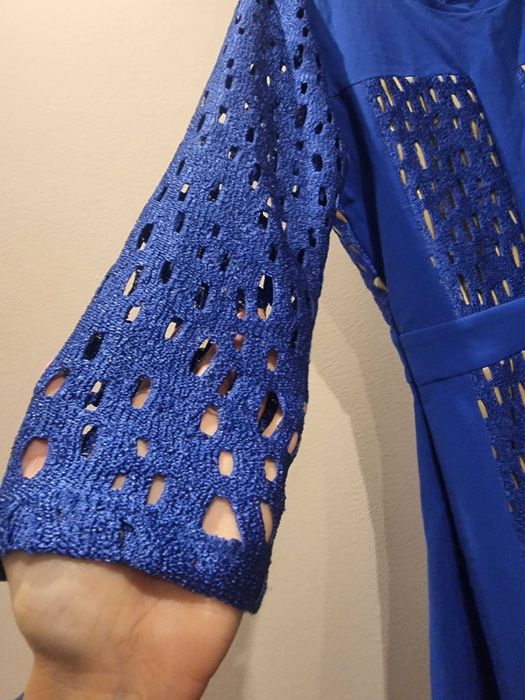 Стилна рокля в синьо S