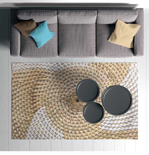 Covor cu model abstract stil ratan