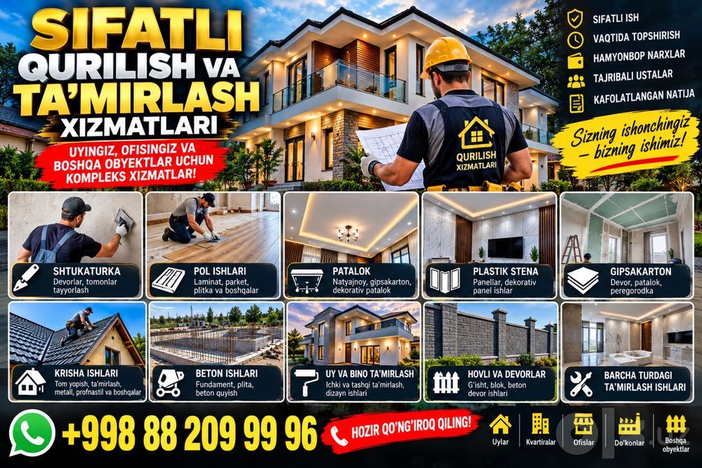 Sifatli ustalar xizmati