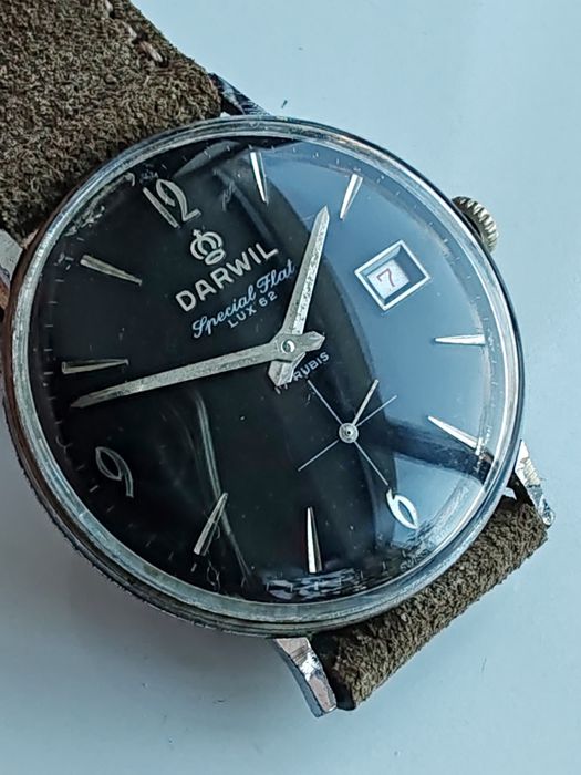 Ceas Darwil Special Flat Calendar 34 mm Funcționează excelent!