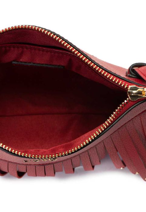 %ПРОМО% LIU JO – Дамска кожена чанта "RED & GOLD" 23х16х4 см нова