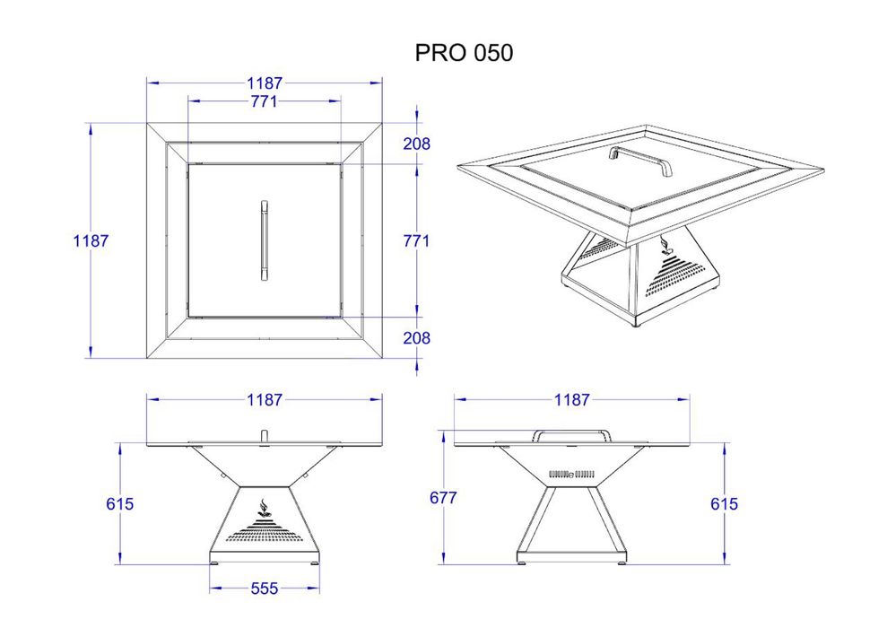 Гриль-стол PRO-050,очаг,мангал,барбекю