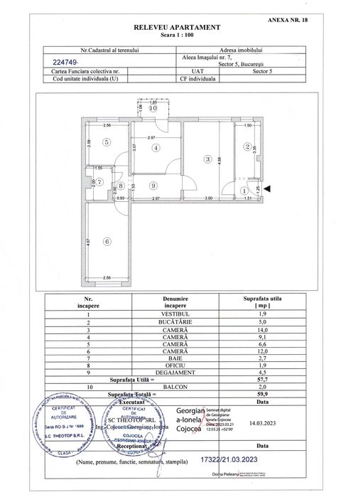 apartament 4 camere - 57,7 mp - sector 5 - Aleea Imașului