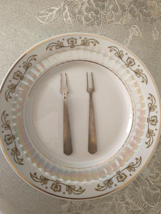Серебрянные Вилки с Позолотой.