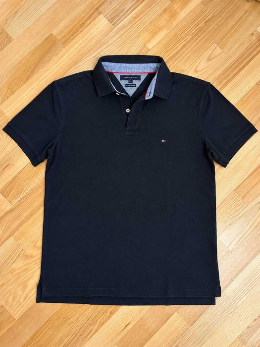 Tricou polo Tommy Hilfiger bărbați, mărimea XXL, bumbac Two Ply, negru