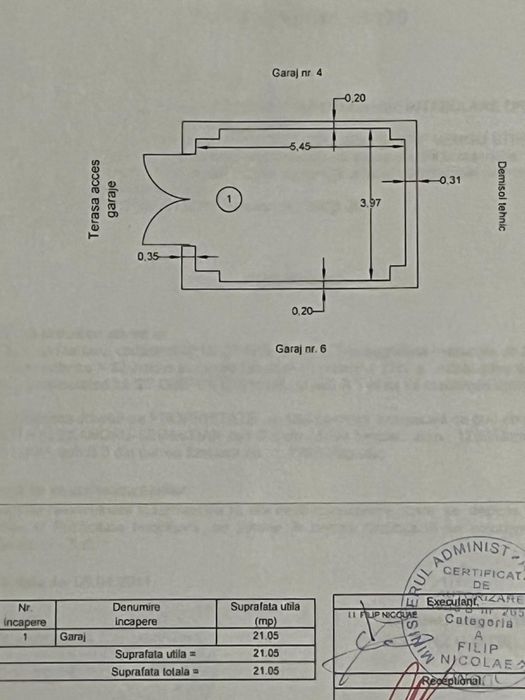 Apartament 1 cameră+garaj demisol, Ojasca