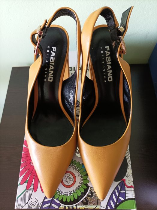 Официални дамски обувки FABIANO, жълти, номер 38