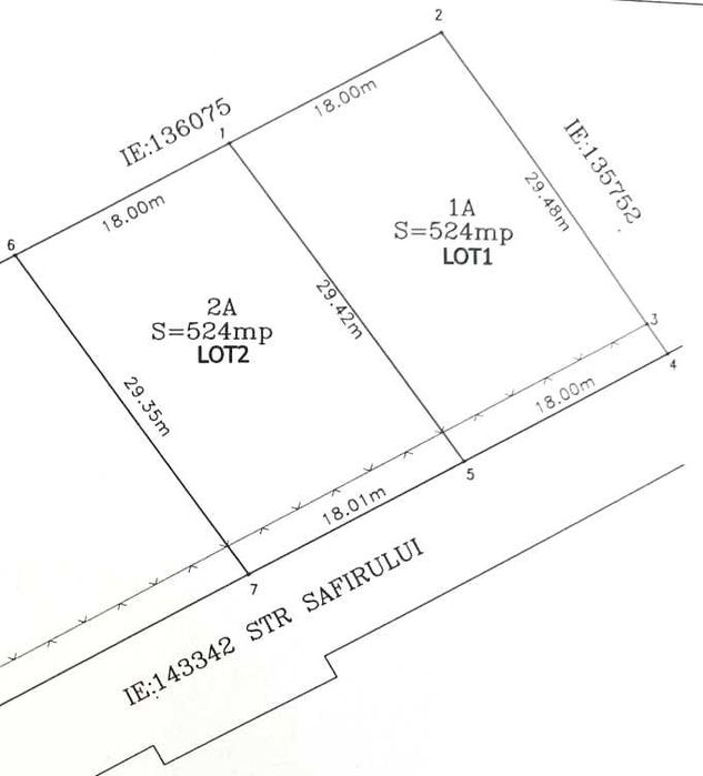 Teren Safirului Bragadiru 2 Parcele de 524 mp