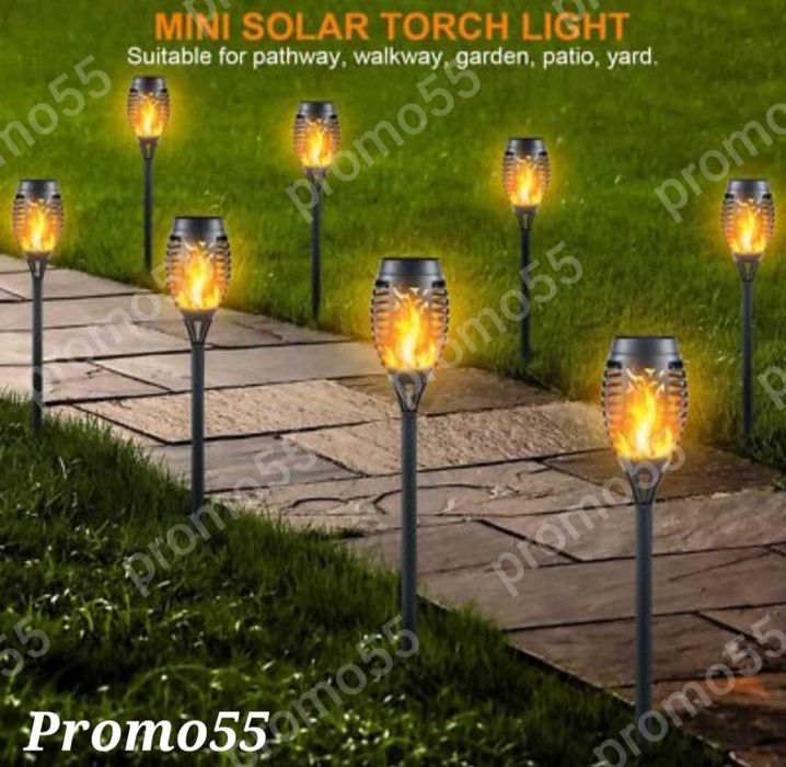 Соларна лампа за двор и градина  с огнен ефект, танцуващ пламък