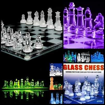 Joc sah piese tabla sticla obiect decorativ glass chess jocuri logica