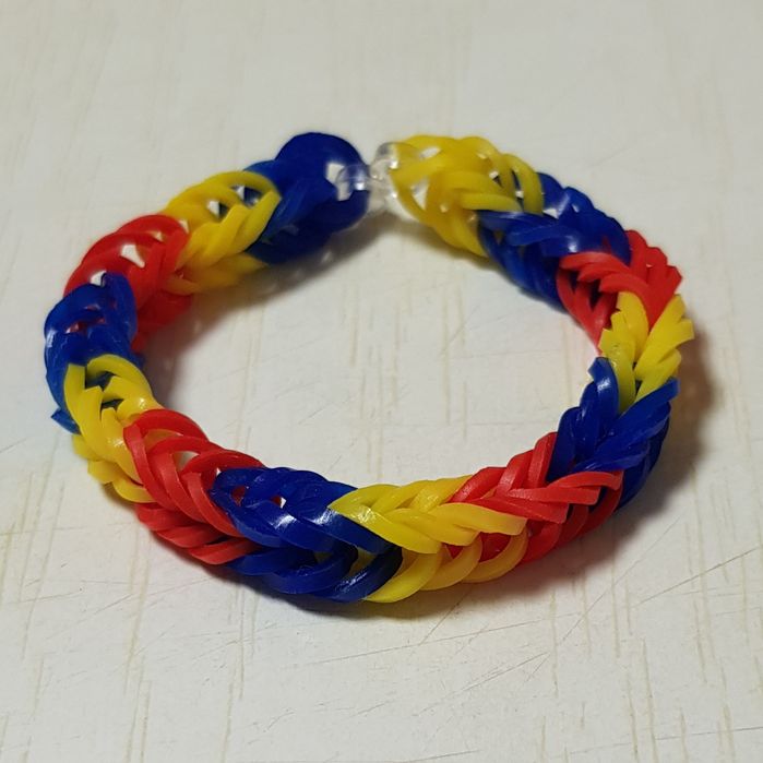 Brățări elastice curcubeu/ rainbow, tricolor, mărțișor