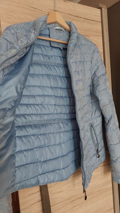 Дамско яке светло синьо