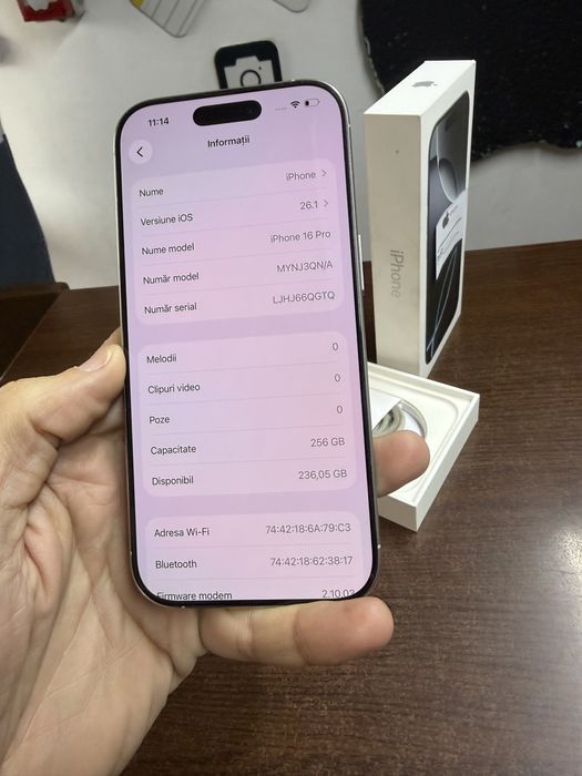 Vand Iphone 16 Pro 256Gb White
