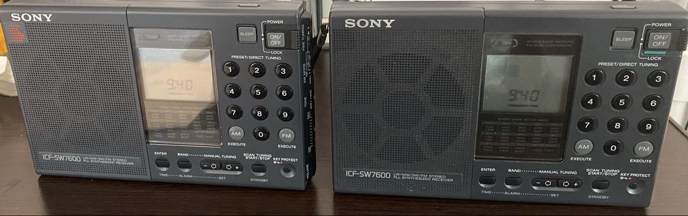 2xRadio multiband Sony ICF SW-7600 Made in Japan.