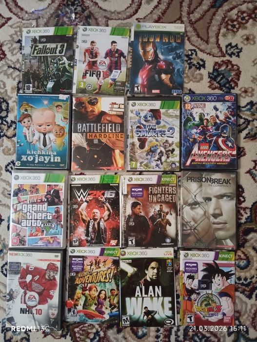 Xbox 360 slim 250gb 3 ta jostik va kinect