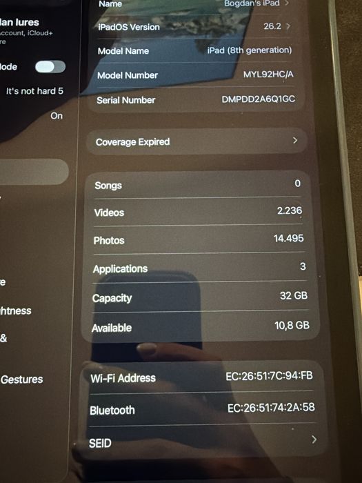 iPad Gen 8 32 GB 10,2” IMPREUNA CU Stylus Apple Pen Gen 1