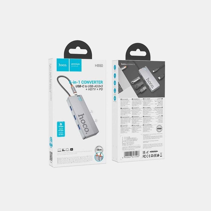 Macbook uchun Hub Hoco Type-C 5in1 / Hoco Type-C 5-в-1 Hub для Macbook