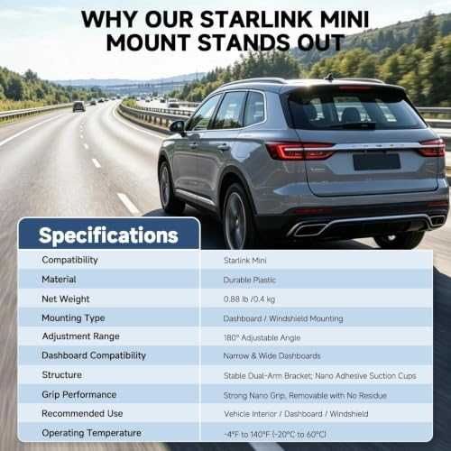 Нов държач Starlink Mini Car Mount автомобилна стойка с вендуза за табло стъкло