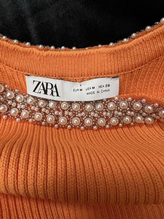 Rochie tricotata,Zara,portocalie,mini