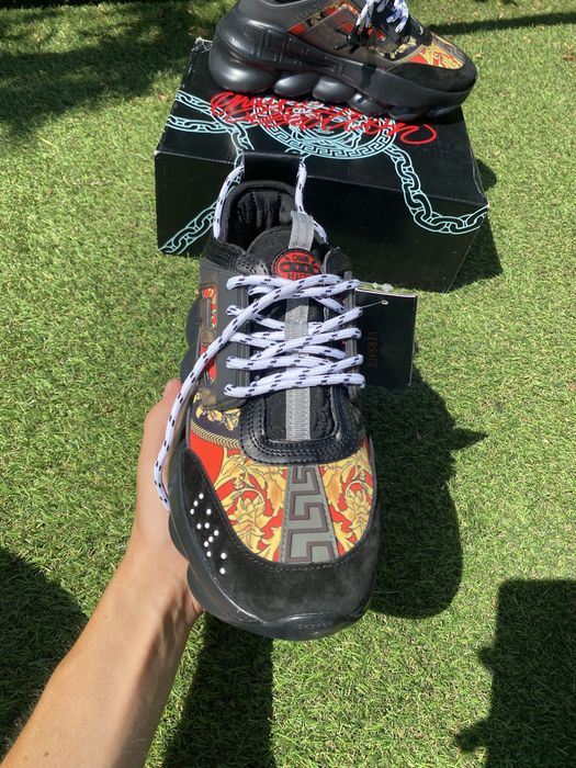 Versace chain reaction negru/rosu-multicolor/alb (stil baroc) 41 full box