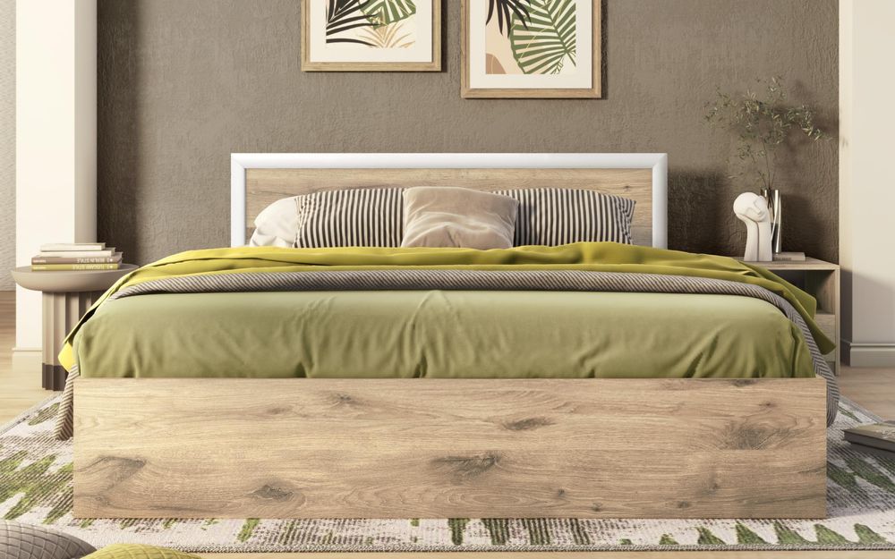 Спалня за матрак 164/190, светъл скандинавски дъб