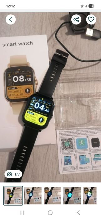 Ceas sport cu ecran tactil, ecran HD TFT de 4.65 cm, corp aliaj, curea TPU, nou