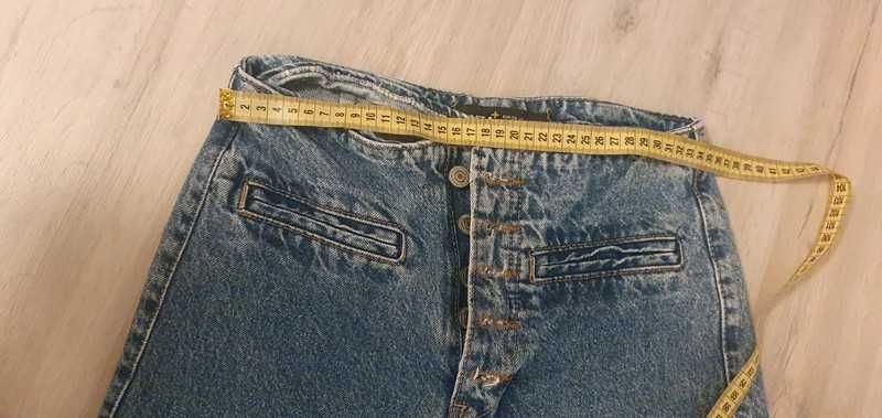 blugi evazati albastri