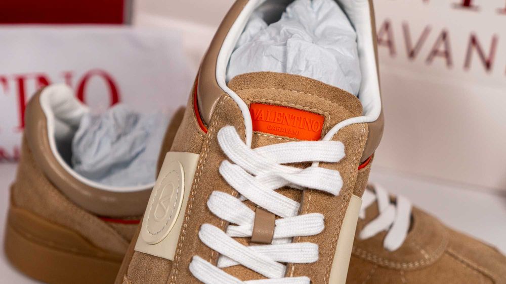 Маратонки Valentino Upvillage Low Top – Естествен Велур и NAPA Кожа