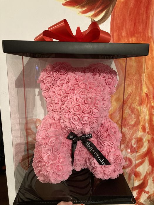 Ursulet Rose Bear Gigant trandafiri decoratiune Teddy Cadou ideal