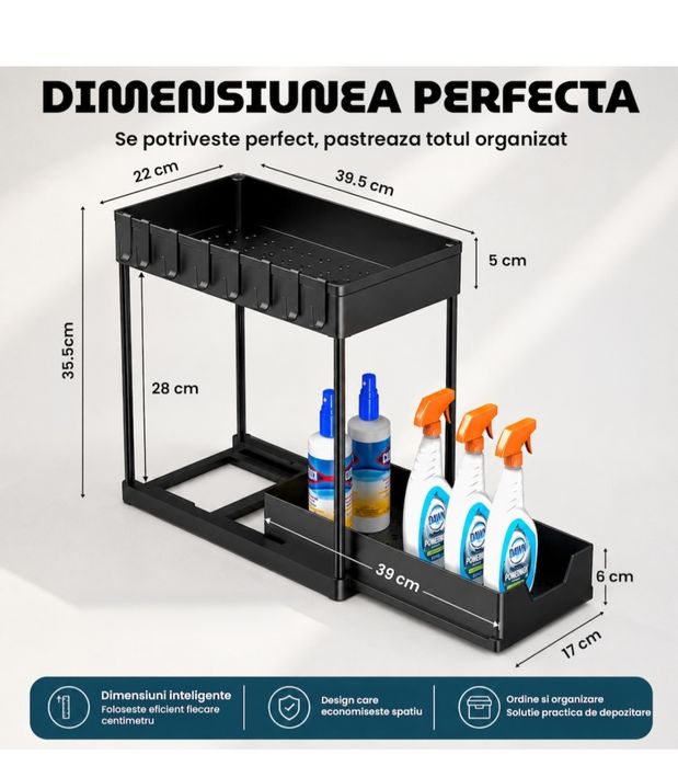 Organizator plastic nou sigilat negru