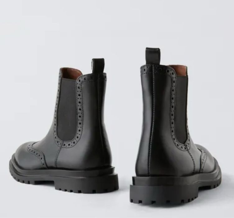 Кожаные ботинки Zara с перфорацией